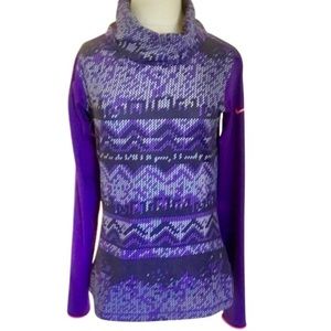 Nike Pro Drifit Purple Cowl Neck Pullover -M
